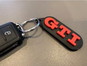 gti key ring keychains car golf vw 3d print model - Mito3D