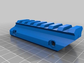 picatinny rail de montage 13mm - 25x5mm écrou m5 3d print model - Mito3D
