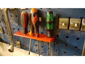 screwdriver shelf pegboard tool holders & boxes 3d print model - Mito3D