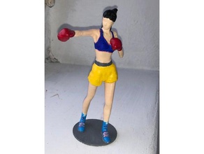 boxer fille L'impression 3d figure jeune 3d print model - Mito3D