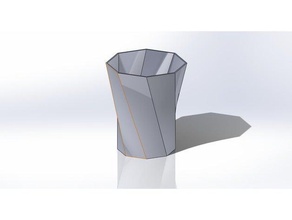 twisted pen cup les conteneurs 3d print model - Mito3D