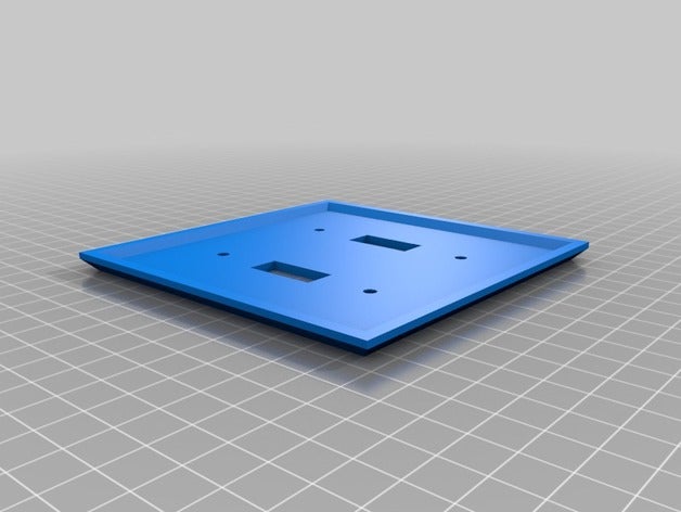 básica 2-furo da placa de parede peças substituição interruptor luz tampa 3D print model - Mito3D