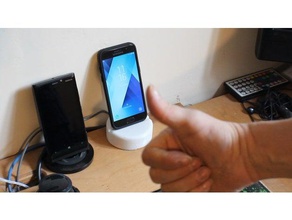 samsung a3 socle du téléphone trou usb c câble mobile 3d print model - Mito3D