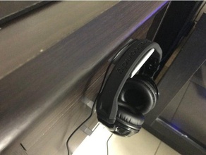 drawer handle headphone hanger music headphones holder hook mount 3d print model - Mito3D