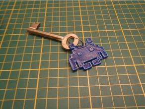 space invaders keychains keychain 3d print model - Mito3D