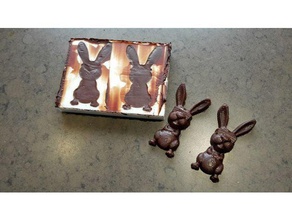 conejito de pascua doble molde chocolate comida & bebida bunny la silicona 3d print model - Mito3D