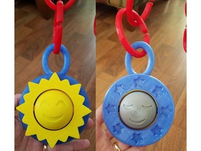 bebek oyuncak sun moon spinner mizahı çıngırak oyuncakları 3d print model - Mito3D