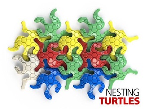 nesting turtles puzzles escher puzzle 3d print model - Mito3D