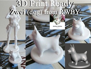 Stampa 3d ready zwei cane rwby animali pronto per la stampa 3dprintready anime figura del modello animu animuanimu corgi di jnpr pronti roosterteeth ruby yang 3d print model - Mito3D