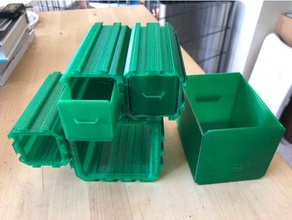 half-size modular drawers - backwards compatible containers half size 3d print model - Mito3D