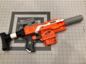 stryfe nerf étendu baril faux montrant jouets & accessoires de jeux nerfbarrel nerfgun le blaster pistolet 3d print model - Mito3D