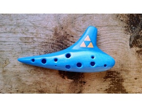 working 12 hole soprano ocarina music legend zelda musical instrument time playable triforce 3d print model - Mito3D