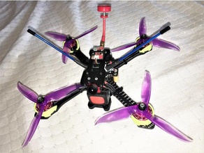 realacc purple215 haut de la plaque support caméra r c véhicules banggood x210 quadcopter frame violet 215 realcc x215 3d print model - Mito3D