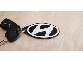 hyundai keyring keychains accent emblem logo santa fe symbol tiburon tucson 3d print model - Mito3D