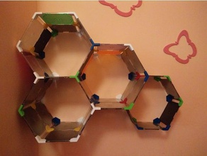 hexa honeycomb cd case shelf containers 3d print model - Mito3D
