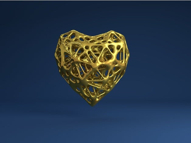 heart voronoi style sculptures 3d 3D print model - Mito3D