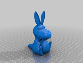 páscoa grump criaturas orelhas de coelho a trex 3d print model - Mito3D