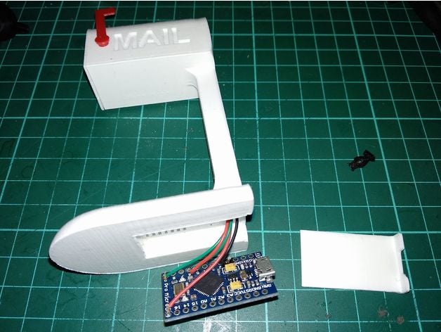 boîte aux lettres de notification à la lumière l'électronique 3D print model - Mito3D