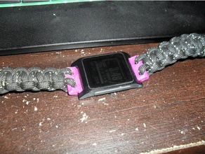 pebble watch paracord link two holes gadgets 3d print model - Mito3D