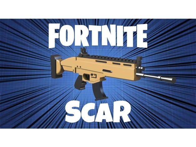 fortnite legendary scar full sized smaller pieces video games fornite battle royale models 3D print model - Mito3D