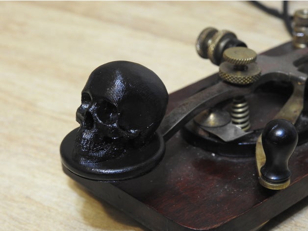 skull knob j38 style keys electronics 3D print model - Mito3D