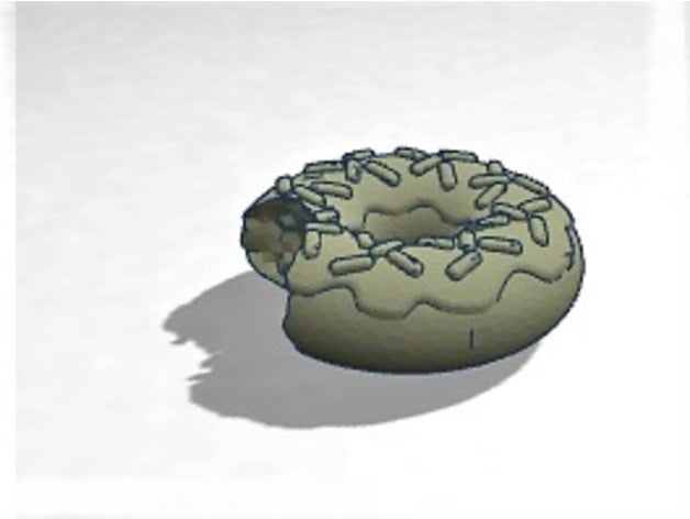 bitten donut food & drink 3D print model - Mito3D