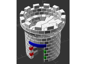 customizable stone turret v13 toy & game accessories castle customizer openscad 3d print model - Mito3D
