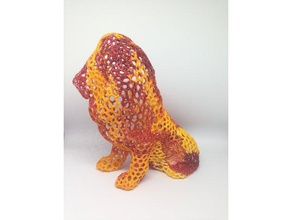 leão de voronoi esculturas 3d print model - Mito3D