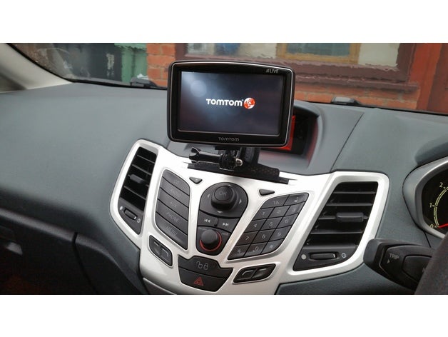 tomtom cd slot mount ball joint vehicles ford fiesta gopro 3D print model - Mito3D