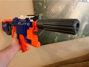 nerf hyperfire elite barrel extension toys & games gun 3d print model - Mito3D