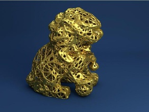 chino león guardián de voronoi estilo criaturas 3d 3d print model - Mito3D