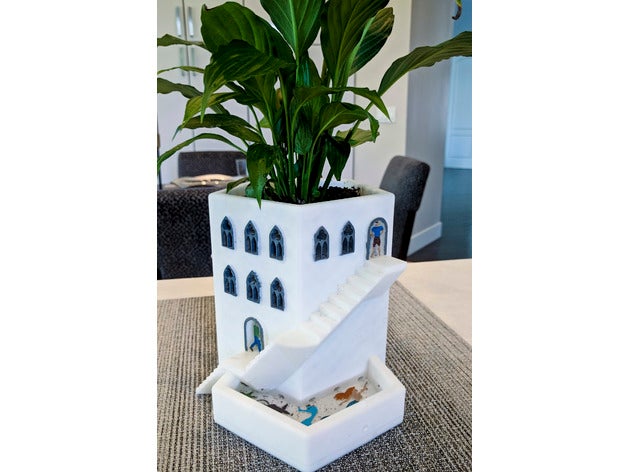 torre maceta más allá decoración de flores plantas planta la olla 3D print model - Mito3D