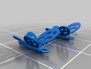 butterfly earings fashion 3d print model - Mito3D
