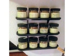 spice rack penzey's spices kitchen & dining jar organizer mounting bracket penzey wall 3d print model - Mito3D