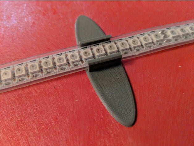 wide flat led strip holder diy neopixel ws2812 ws2812b 3D print model - Mito3D