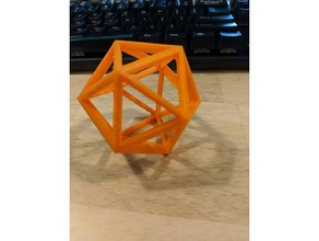 icosahedron frame math art geometry shape 3d print model - Mito3D