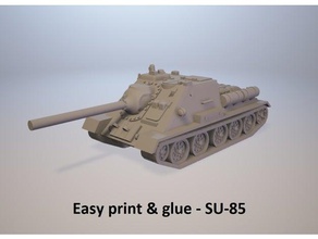 easy print & glue - su-85 vehicles 3d print model - Mito3D