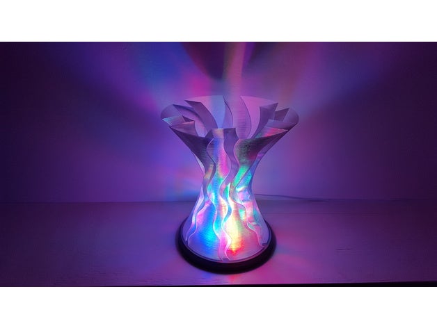 parabólica onda esculpida abajur decoração lâmpada lâmpadas abajures máscaras de led spial vaso modo spiralized espiral impressão 3D print model - Mito3D