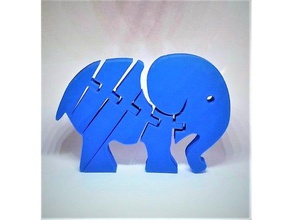 articulated elephant toys & games flex flexi flexible hinged 3d print model - Mito3D