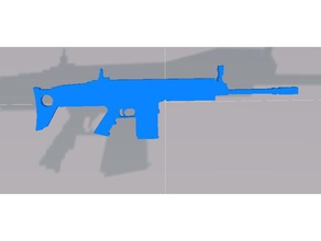 scar keychain video games blender csgo fortnite gun rifle game 3d print model - Mito3D