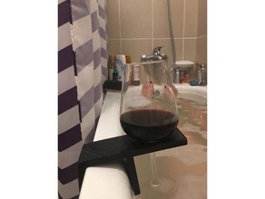 rob's bathtub wine holder parametric bathroom openscad 3d print model - Mito3D