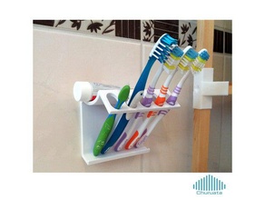 brush teeth holder portacepillos bathroom 3d print model - Mito3D