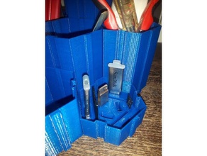 la banque de données module modulaire crayon boîtes à outils ménage boîte microsd titulaire coupe porte-crayon sd carte usb clé 3d print model - Mito3D