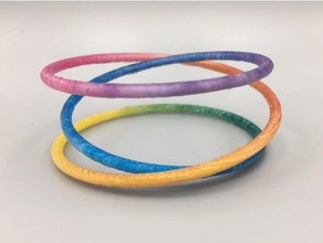 arcobaleno tripla wrap bracelet bracciali braccialetto colore cool flessibile geek per la matematica uso di meshlab openscad shapeways elastico trig trigonometria xyz xyzprinting da vinci 3d print model - Mito3D