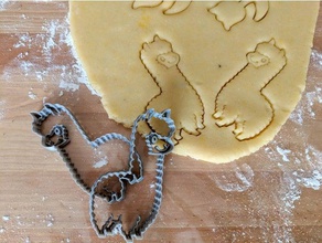 lindo llama el cortador de la galleta cocina y comedor lana alpaca animal hornear cookie cookiecutter galletas alimentos 3d print model - Mito3D