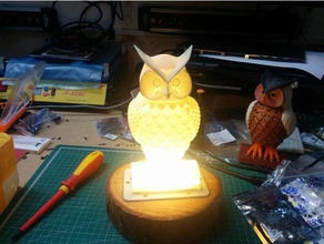 owl led lamp diy light 3d print model - Mito3D