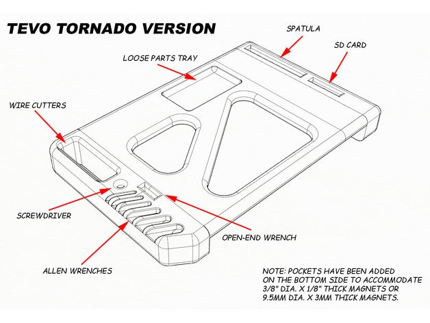 tevo tornado - utensile utensili & caselle caddy titolare strumento di supporto vassoio 3D print model - Mito3D