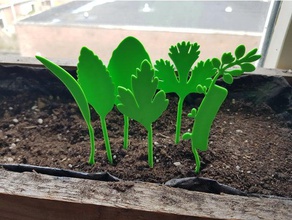 planta rótulo de ervas exterior e jardim manjericão coentro a salsa plantas etiqueta etiquetas estévia as tags estragão tomilho 3d print model - Mito3D