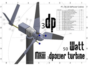 mkiii 50 watt-3d-druckbare wind turbine generator hawt die erneuerbaren Energien 3d print model - Mito3D