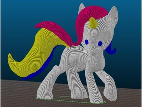 unicornio multi a los animales loco einhorn esponjoso la mmu multicolor de color rosa prusa el arco iris 3d print model - Mito3D